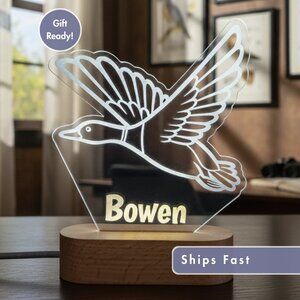 Bird Wings Custom Name Light • Personalized LED Cloud Decor • Baby Gift